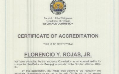 FY Rojas CPA’s new Insurance Commission Accreditation!